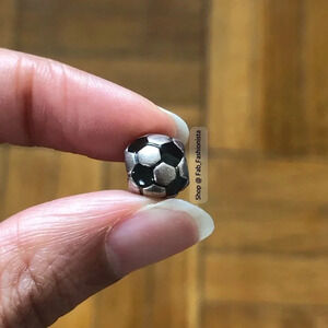 Pandora Sterling Silver & Black onyx soccer charm